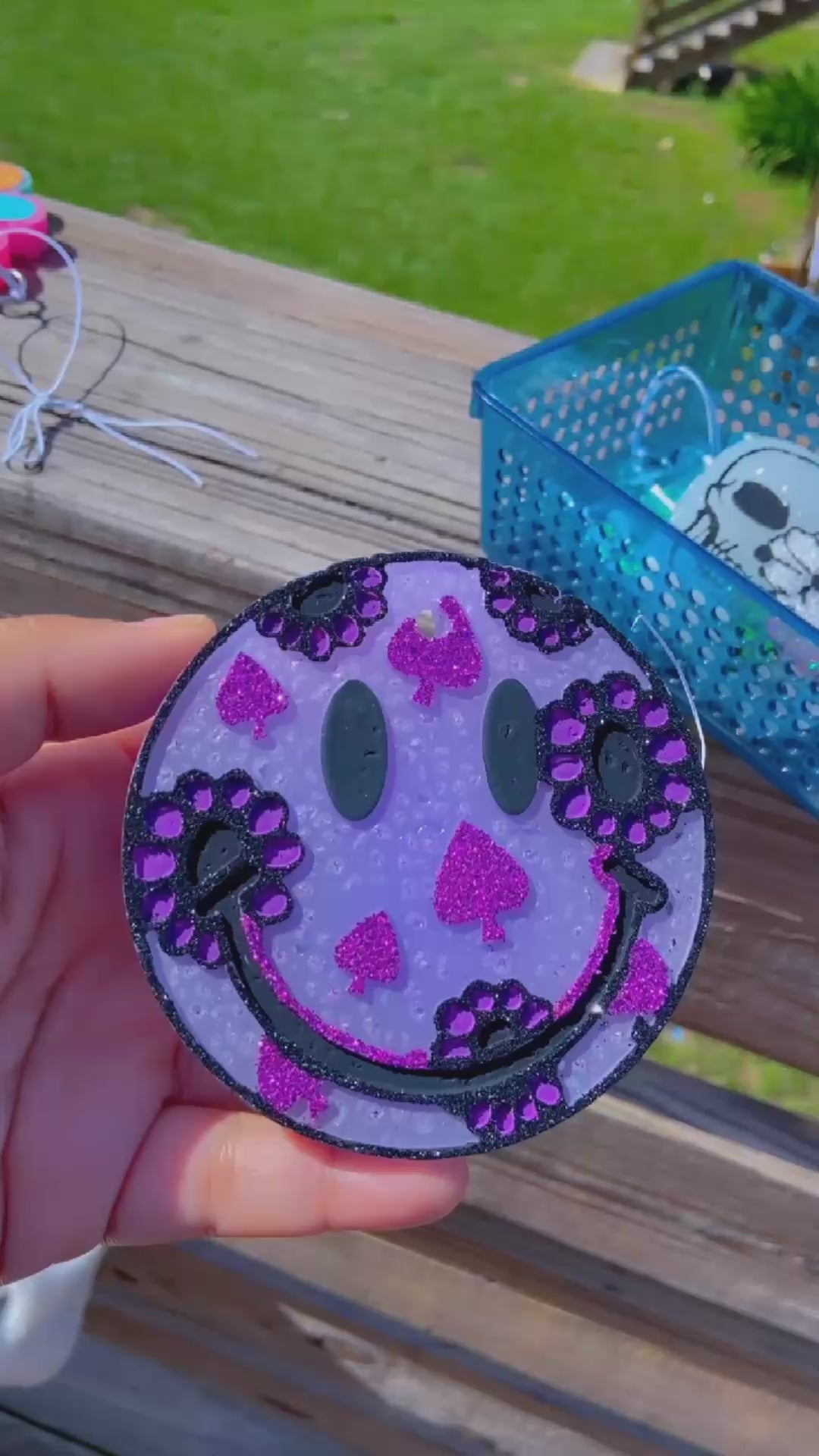 Purple Smiley Face Car Freshie